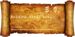 Boldini Vitális névjegykártya